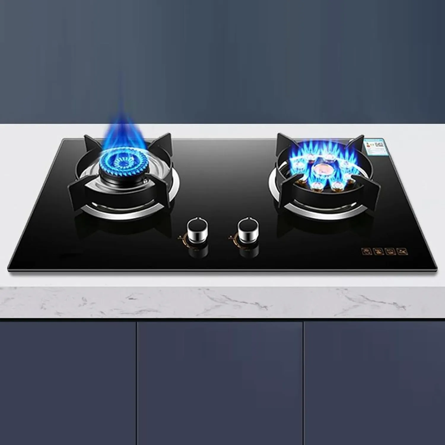 Portable Gas Stove With 2 Burners, Outdoor Gas Stove Double Burner Camping Stove, 5.2KW 9 Cavity Large Fire, Accidental Flameout Protection Device(NG)