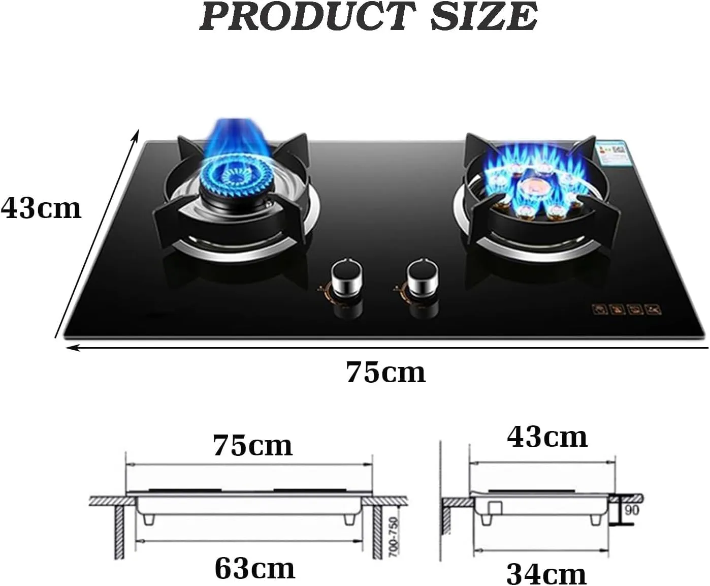 Portable Gas Stove With 2 Burners, Outdoor Gas Stove Double Burner Camping Stove, 5.2KW 9 Cavity Large Fire, Accidental Flameout Protection Device(NG)