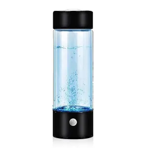 Portable Hydrogen Water Bottle Hydrogen Water Ionizer Machine Hydrogen Rich Water Generator Bottle Hydrogen Water Health Cup Home Office Travel Use 420Ml(B), Size