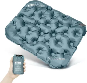 Portable Inflatable Seat Cushion, Lightweight Camping Air Sitting Pad with Storage bag and Repair Cloths, Waterproof Air Bleacher Seat Cushion for Climbing Hiking Office Airplane Car Stadium Seat