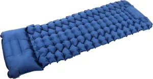 Portable Lightweight Self Inflating Camping Sleeping Pad with Builtin Pillow for Outdoor Hiking Backpacking 40D Nylon TPU Water Blue (Blue)
