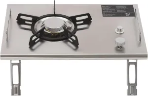 Portable Outdoor Gas Stove, 2700W Powerful Folding Outdoor Camping Cooking Stove with 4 Legs and Storage Bag, Electronic Ignition Tabletop Gas Stove, Stainless Steel Gas Cooktop for Camping Picnics