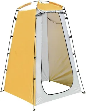 Portable Outdoor Shower Bath Changing Fitting Room Camping Tent Privacy Toilet Tourist Tents Outdoor Camping Shower Bathing Tent Change Clothes Tent (Color : Yellow Grey)