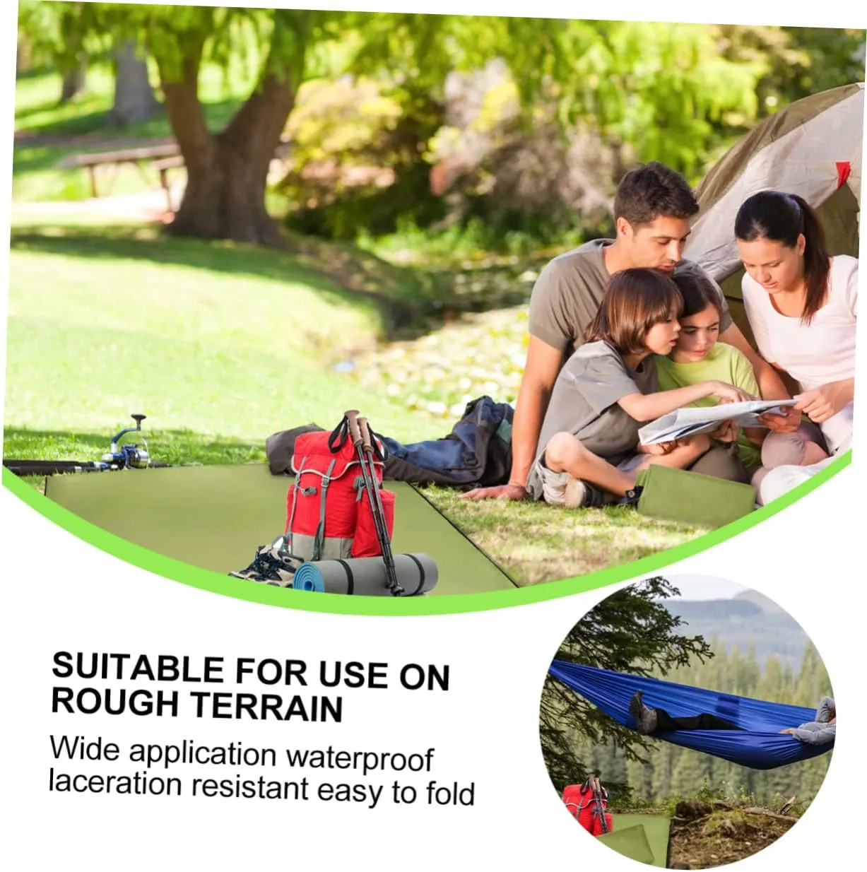 Portable Oxford Cloth Mat 300x300cm Waterproof Ground Mat for Tent Camping Beach Hiking Outdoor Blanket