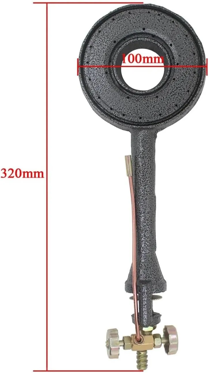 Portable Propane Gas Jet Burner Stove - Cast Iron Burner for Natural Gas & Liquefied Oven Cooking(320x100mm)