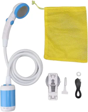 Portable Shower Set,Camping Outdoor Shower Camp Shower Head Handheld Camping for Hiking Beach Pet Cleaning(Sky Blue)