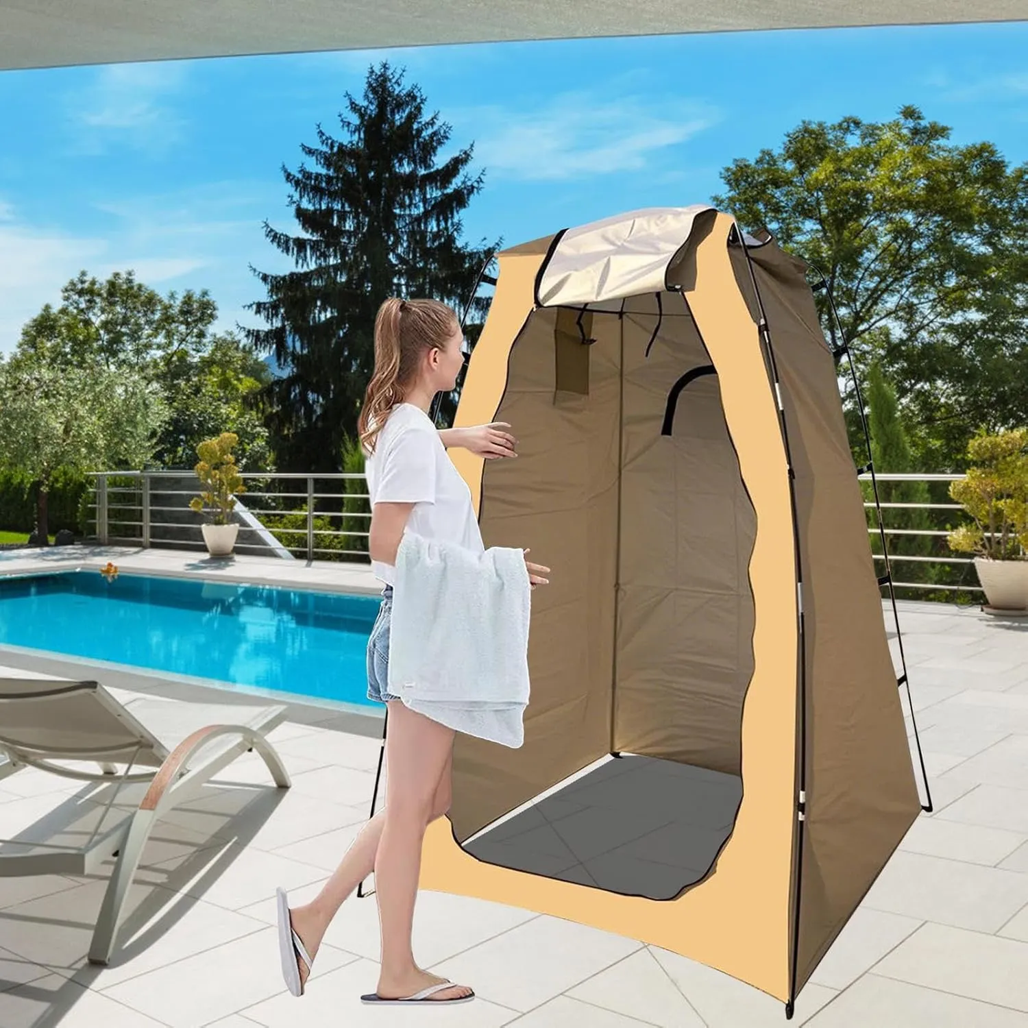 Portable Shower Tent - Beach Toilet Shelters, 4-in-1 Multifunctional Portable Shower Tent Privacy Closure for Beach RV Backyard
