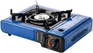 Portable Single-Burner Propane Stove, 2.3KW High-Power Non-Slip Stove Frame, Energy-Saving and Gas-Saving, Suitable for Camping (Blue)