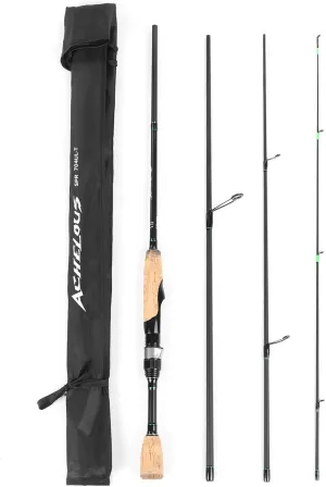 Portable Travel Spinning Fishing Rod 6.8FT Lightweight Carbon Fiber 4 Pieces Fishing Pole