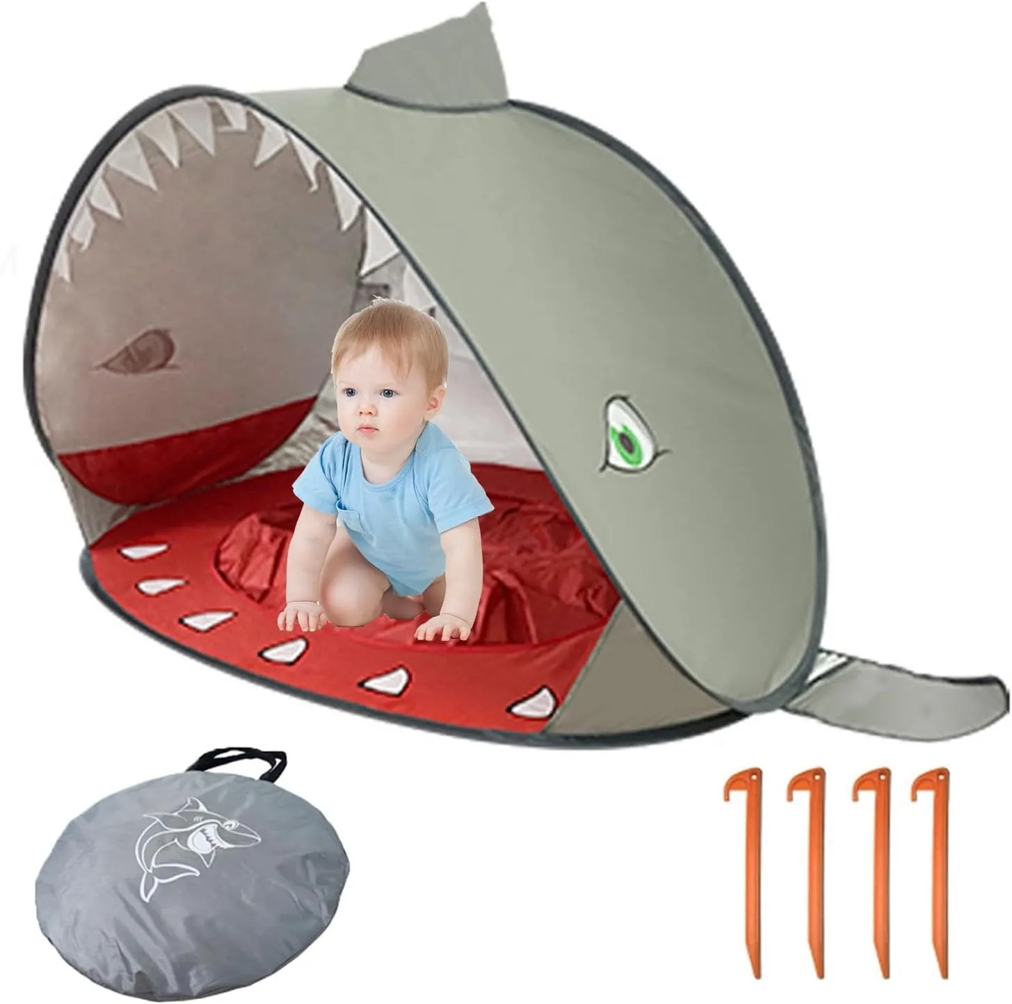 Portable UV-Resistant Baby Beach Tent, Pop up Beach Tent Sun Shade for Beachs, UV Protection Dome for Babies Kids Infant Toddlers(Style-H,SET1)