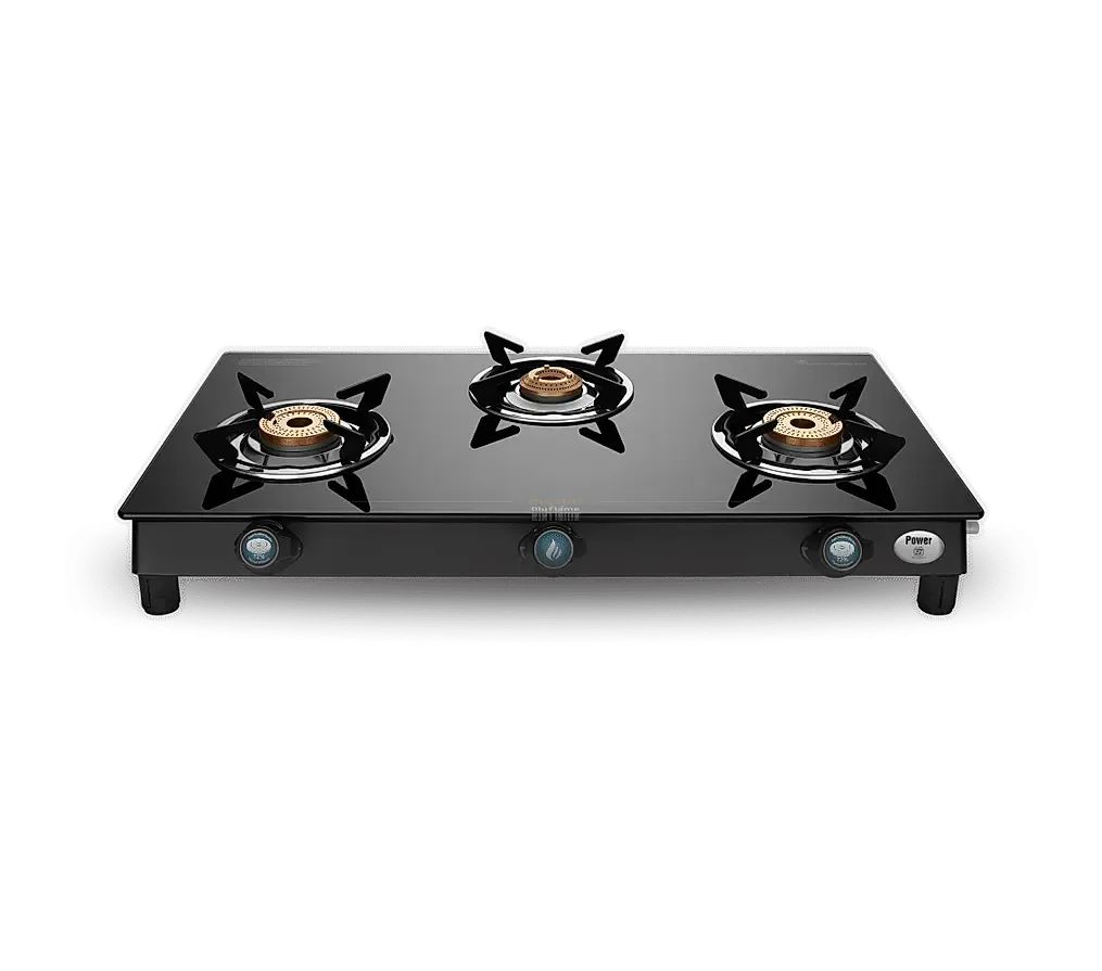 Preethi Sparkle Power Duo 3 Burner Glass top Gas Stove