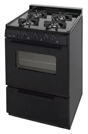 Premier BJK5X0BP 24" Battery Ignition Black Range Sealed Burners