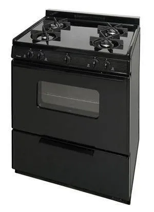 Premier BMK5X0BP 30" Battery Ignition Gas Range with 4 Sealed Variable Burners Black CALL FOR AVAILABILITY
