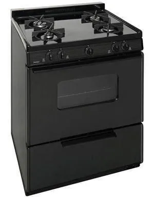 Premier BMK5X0BP 30" Battery Ignition Gas Range with 4 Sealed Variable Burners Black CALL FOR AVAILABILITY
