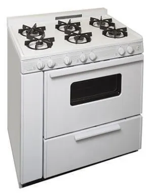 Premier BTK5X0OP 36" 6-Burner Battery Ignition Gas Range in White CALL FOR AVAILABILITY