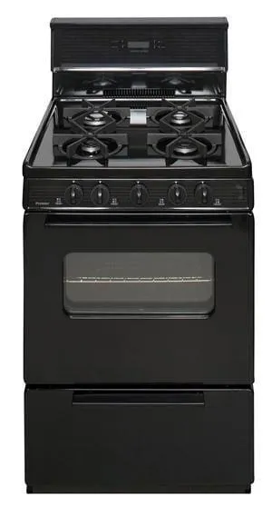 Premier SJK240BP 24" Electronic Ignition Gas Range with 4 Sealed Variable Burners Black on Black
