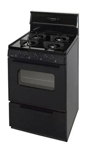 Premier SJK240BP 24" Electronic Ignition Gas Range with 4 Sealed Variable Burners Black on Black