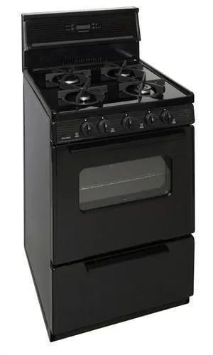 Premier SJK240BP 24" Electronic Ignition Gas Range with 4 Sealed Variable Burners Black on Black