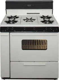 Premier SLK249TP 36" Electronic Ignition Gas Range Biscuit with Black Trim