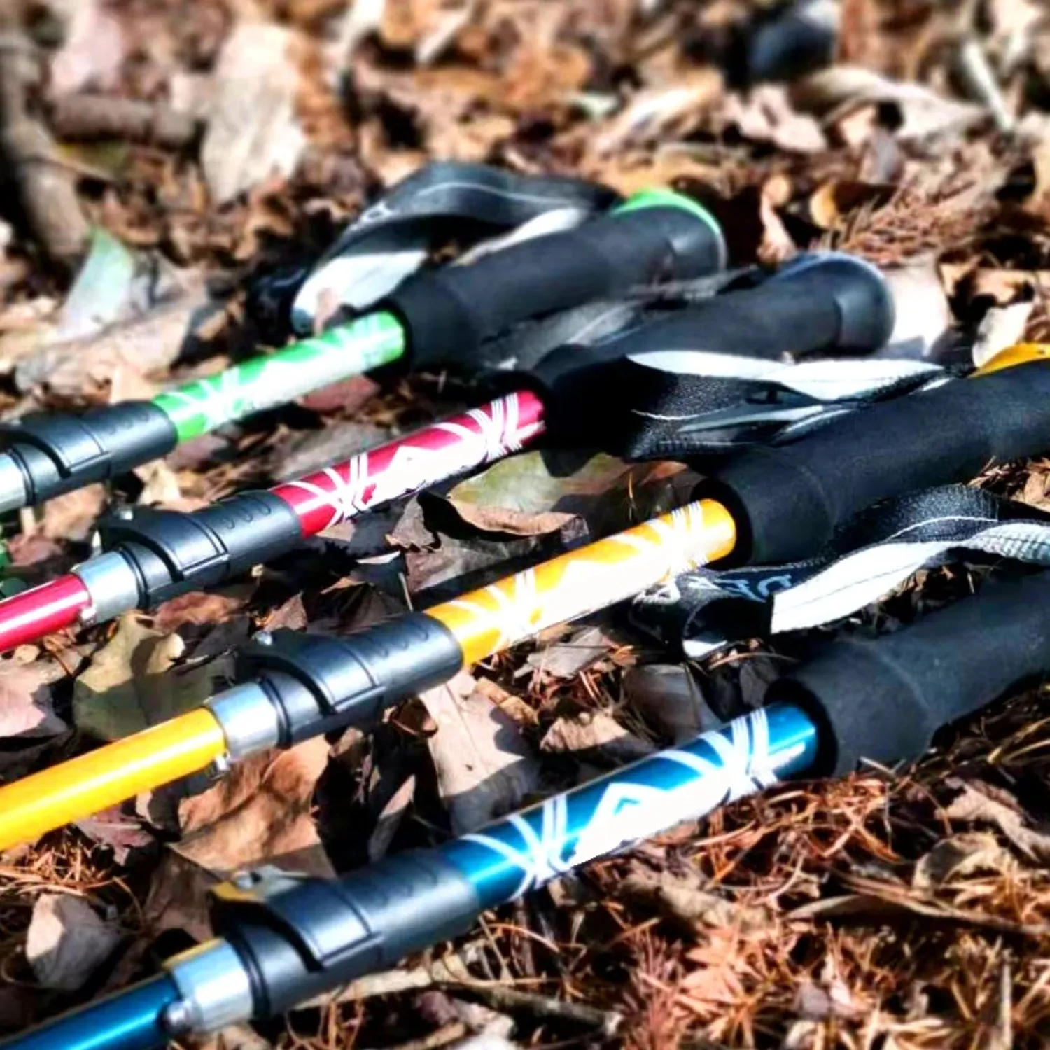 Premium Portable Folding Trekking Pole – Lightweight Alloy Shaft, Carbon Tungsten Steel Tip, Adjustable T-Handle, 4-Section Telescopic Walking Stick for Hiking, Camping, and Elderly Use