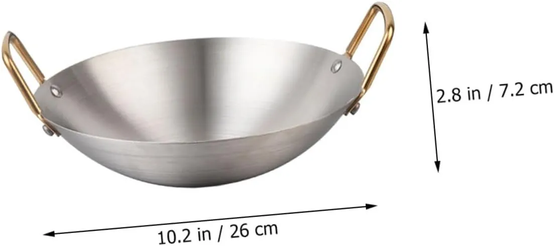 PRETYZOOM Household Cooking Pot Double Handle Non-stick Wok for Induction Stoves Round Pan for Hot Pot Easy to Clean and Operate Suitable for Home and Restaurant Use