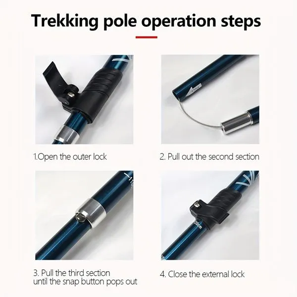 Problem-solving Collapsible Lightweight – Poles Sophisticated Red Trekking
