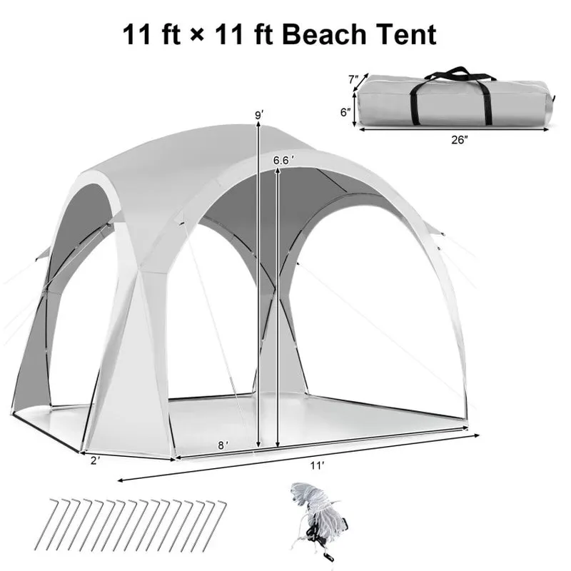 Professional title: "Portable 11 x 11 Feet Patio Sun Shade Shelter Canopy Tent with UPF 50  Protection for Outdoor Beach Activities - White"
