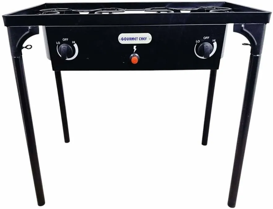 Propane Gas 2 Double High Pressure Burner Outdoor Stove -AUTO IGNITION