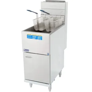 Propane Pitco 45C S 42-50 lb. Stainless Steel Floor Fryer - 4 Tubes, 122,000 BTU