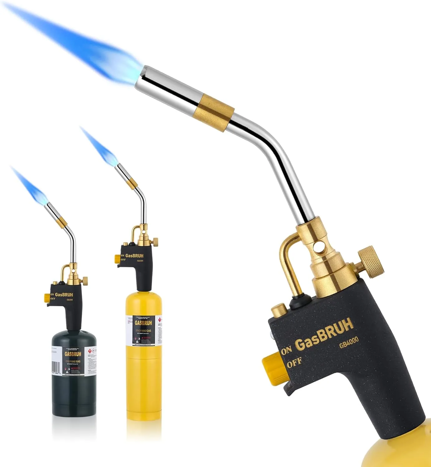 Propane torch Head with Igniter, High Intensity Torch Head, Trigger Start Gas Torch, Mapp Gas Torch Head,Map Gas Torch Kit,Soldering Torch,Blow Torch Fuel by Propane,MAPP, MAP PRO (CSA,With Gas Valve)