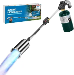 Propane Torch Weed Burner, Flamethrower Weed Torch with Self igniter,Flame Thrower Blow Torch High Output 1,200,000 BTU with Flame Control Valve for Weeds,Snow Melting, Asphalt,Garden,Roofing