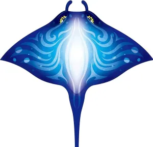 PSVOD Kites kiteColorful Life Devil Fish Kite for Kids Adults,Easy to Fly,for Beach Trip Park Family Outdoor Games and Activities-4 Colors 710 Gift (Color : Blue, Size : 100M)