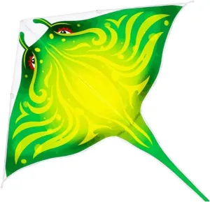PSVOD Kites kiteColorful Life Devil Fish Kite for Kids Adults,Easy to Fly,for Beach Trip Park Family Outdoor Games and Activities-4 Colors 710 Gift (Color : Green, Size : 100M)