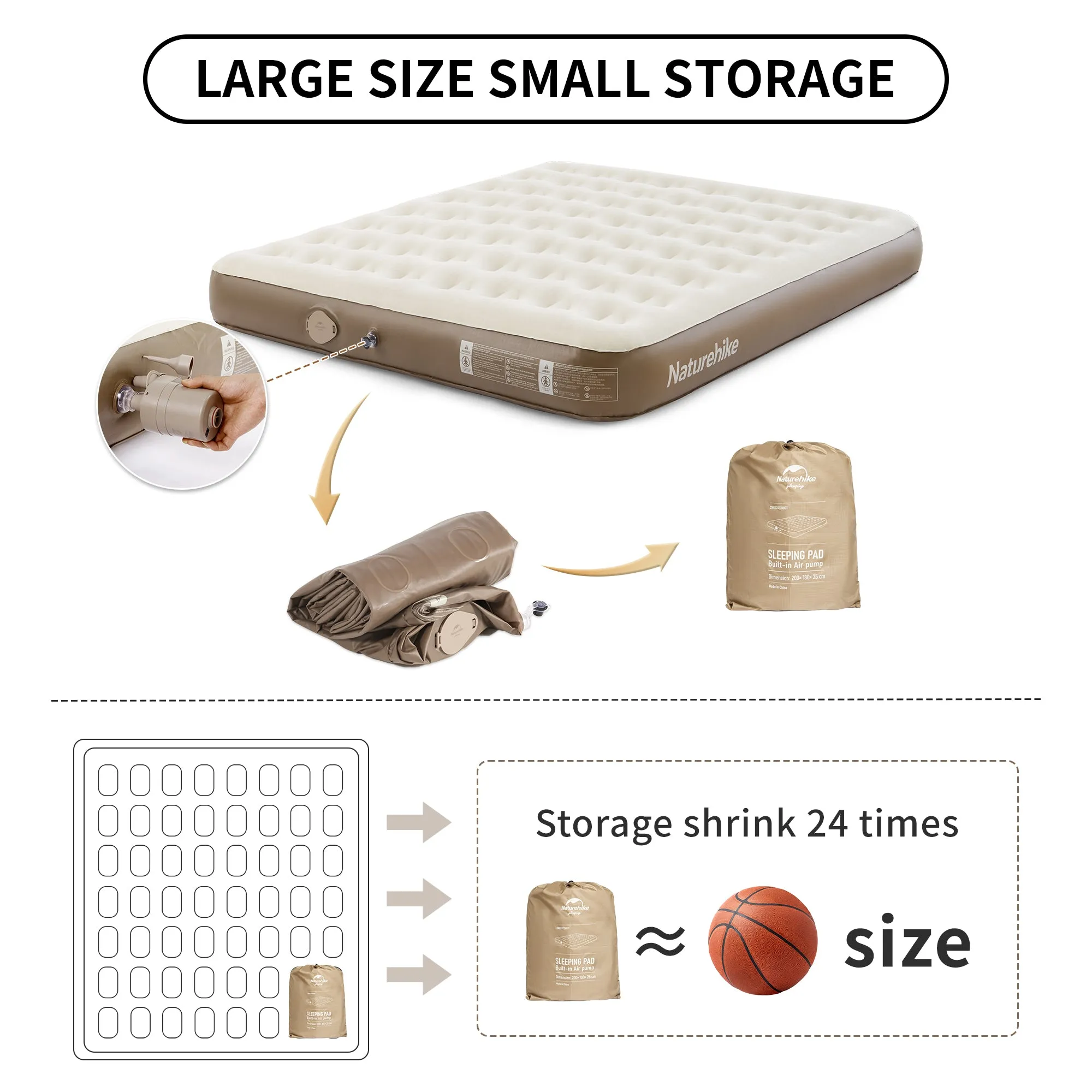 Pump Brown Bed Chenjing Naturehike Inflatable Modern design Wireless-enabled Built-In