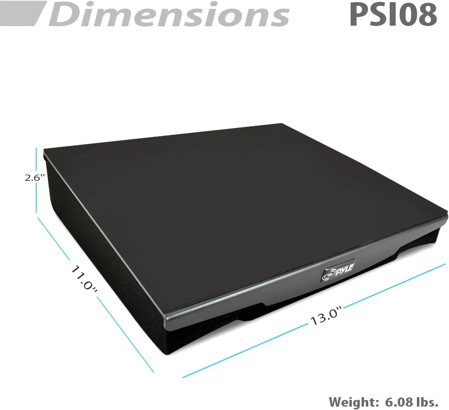 Pyle Sound Dampening Speaker Riser Foam - Audio Acoustic Noise Isolation Platform Pads Recoil Stabilizer w/ Rubber Base Pad For Studio Monitor, Subwoofer, Loud Speakers - PSI08 (13 x 11 x 2.6 Inch)