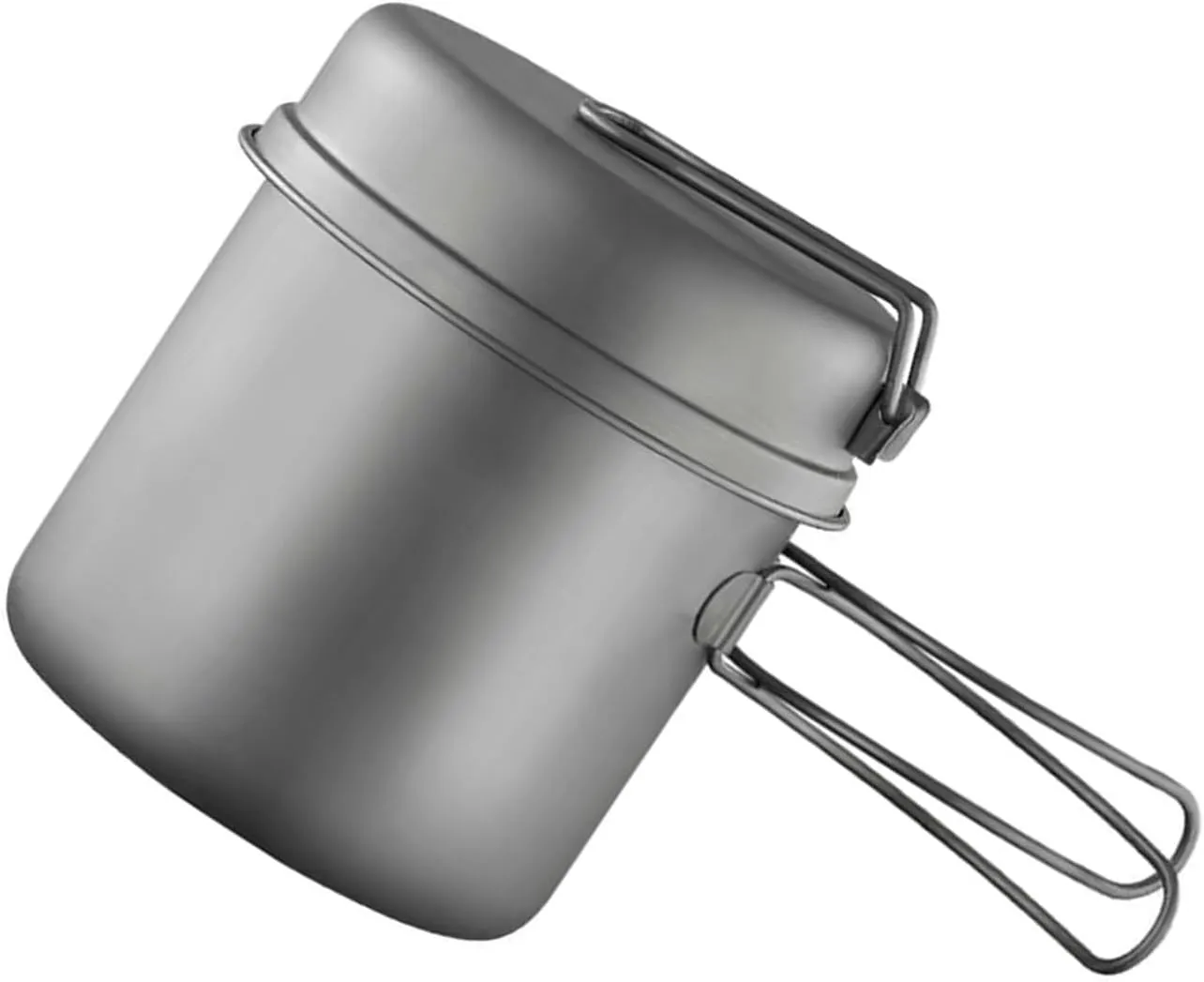 QINGFAN Metal Camping Cook Pots Outdoor Camping Cookware with Folding Handle Portable Tableware Cooking Pots Frypan Cookware