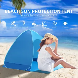 QIXING Beach Tent Sun Shelter for Outdoor and Backpacking Travel, UPF 50  UV Protection Portable Camping Tent for 3-5 Perso Easy to Set up