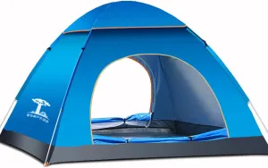 Qtqgoitem 3 Person Dome Tent Backpacking Instant Pop Up Water Resitant Tent for Camping Hiking Traveling Picnicing Blue (Model: 14d 273 3ac 1e0 a9c)
