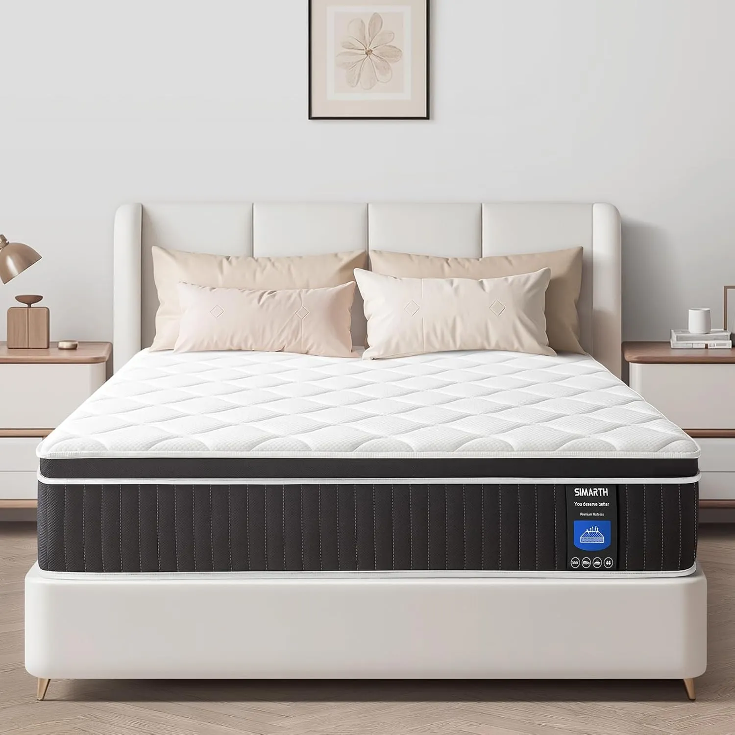 Queen Mattress 10 Inch, Upgrade Strengthen Queen Size Hybrid Mattresses in a Box, Memory Foam Queen Mattress Made of Individually Pocketed Springs for Support and Pressure Relief, Medium Firm