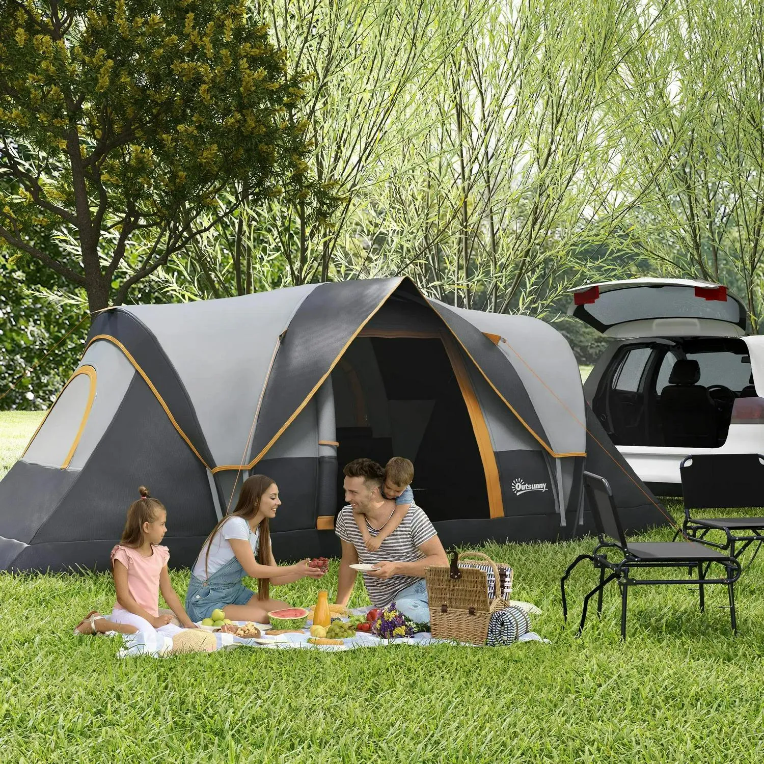 Quick dispatch Hiking Budget-friendly Protection UV Tunnel Shelter Man Multicolor Dome - 5-6 Outsunny Resistant 3000mm Camping Water Tent