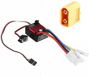 QuicRun 1060 60A Brushed Electronic Speed Controller for HobbyWing ESC 2-3S Lipo SBEC 6V 3A Water Proof Dust-Proof for 1:10 Sport (1060 60A XT60-M)