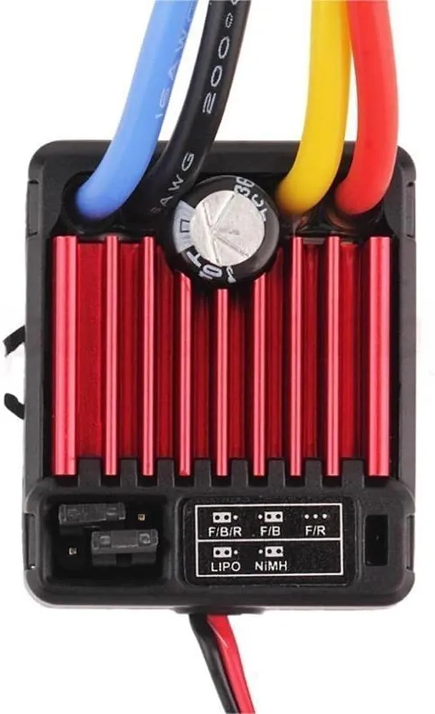 QuicRun 1060 60A Brushed Electronic Speed Controller for HobbyWing ESC 2-3S Lipo SBEC 6V 3A Water Proof Dust-Proof for 1:10 Sport (1060 60A XT60-M)