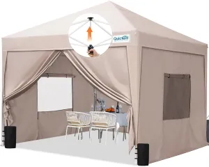 Quictent Privacy 10x10 Pop up Canopy Tent with Sidewalls and Roll-up Ventilated Windows, One Person Setup, Easy Outdoor Commercial Gazebo Shelter Enclosed Waterproof, Bonus 4 Sandbags
