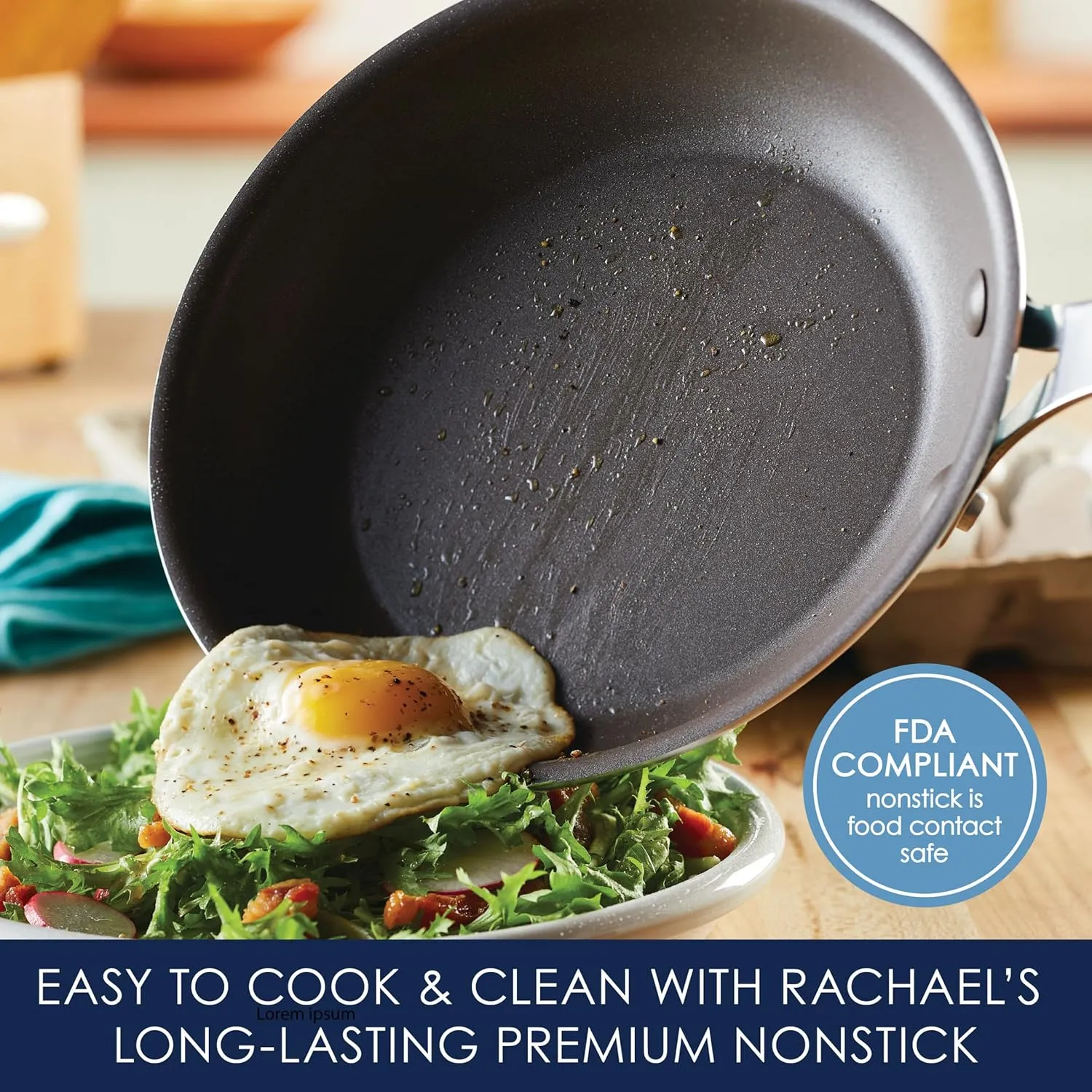 Rachael Ray Cook   Create Nonstick Frying Pans/Skillet Set, 9.5 Inch and 11.75 Inch, Red