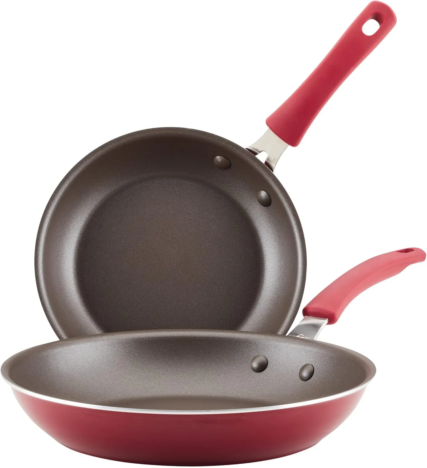 Rachael Ray Cook   Create Nonstick Frying Pans/Skillet Set, 9.5 Inch and 11.75 Inch, Red