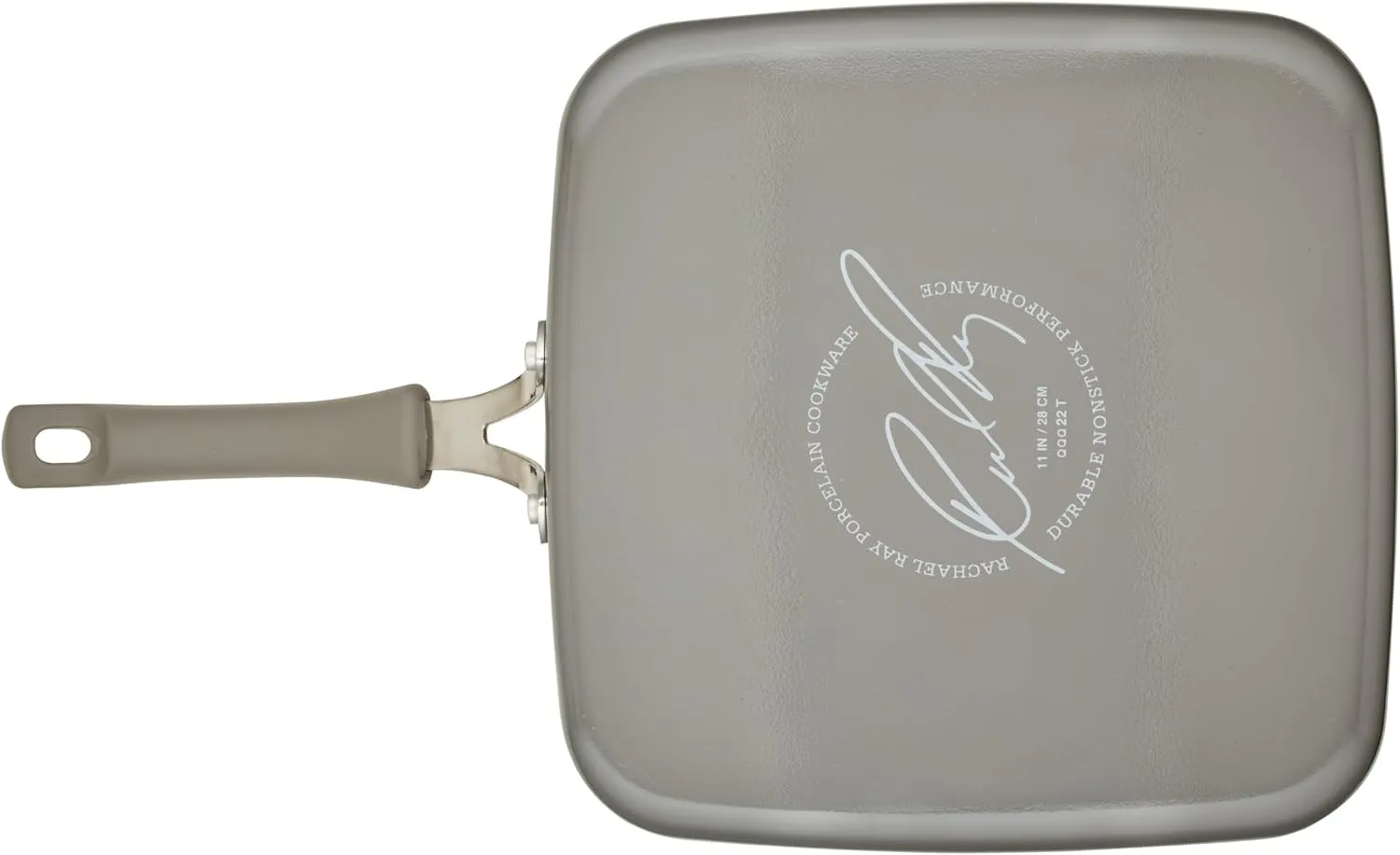 Rachael Ray Cook   Create Nonstick Stovetop Griddle/Grill Pan, Square, 11 Inch, Gray