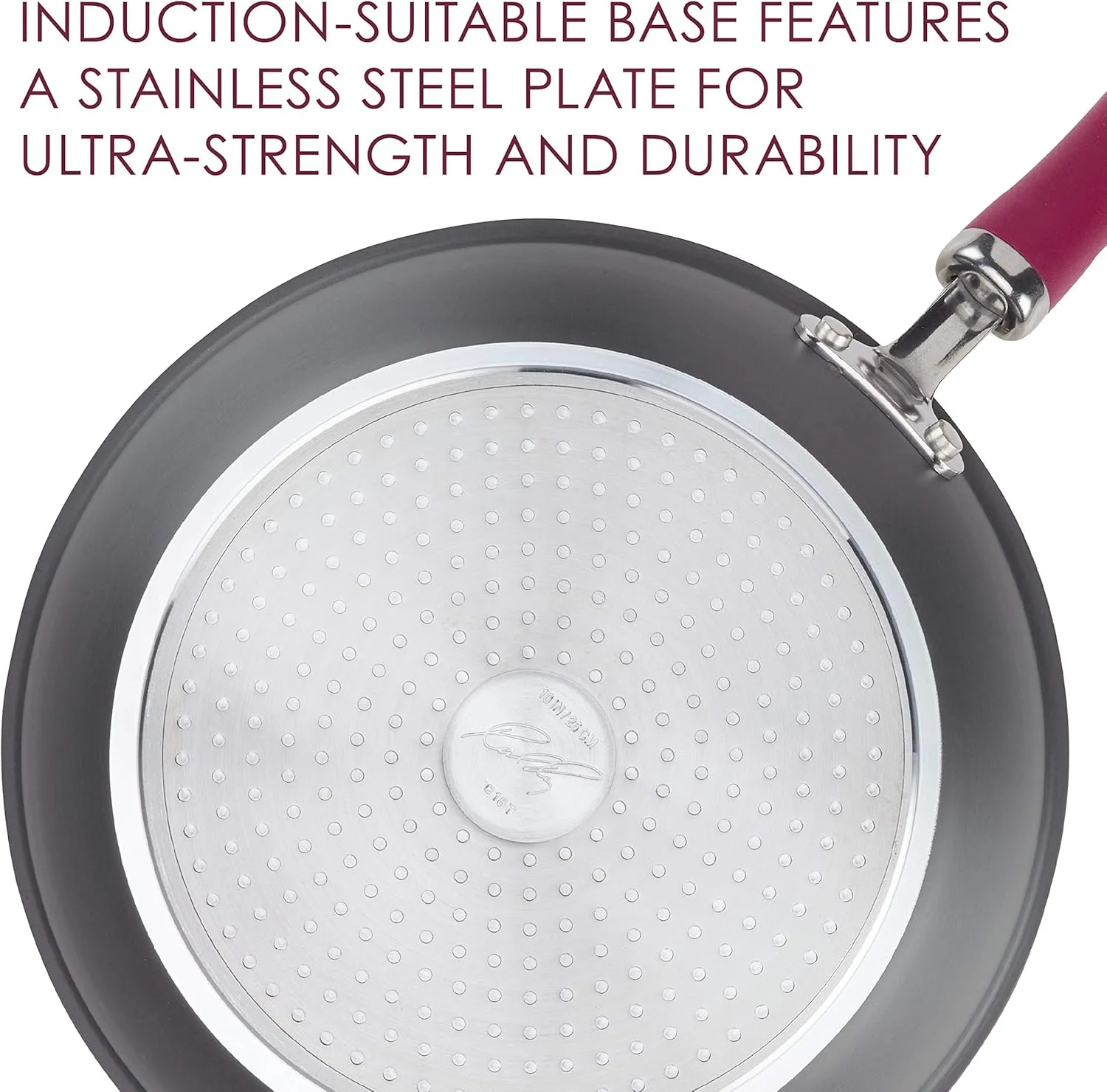 Rachael Ray Create Delicious Hard Anodized Nonstick Cookware Pots and Pans Set, 11 Piece, Burgundy Handles