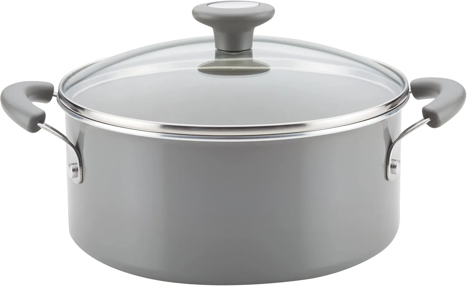 Rachael Ray Get Cooking! Nonstick Cookware Pots and Pans Set, Includes Baking Pan and Cooking Tools, 12 Piece - Gray