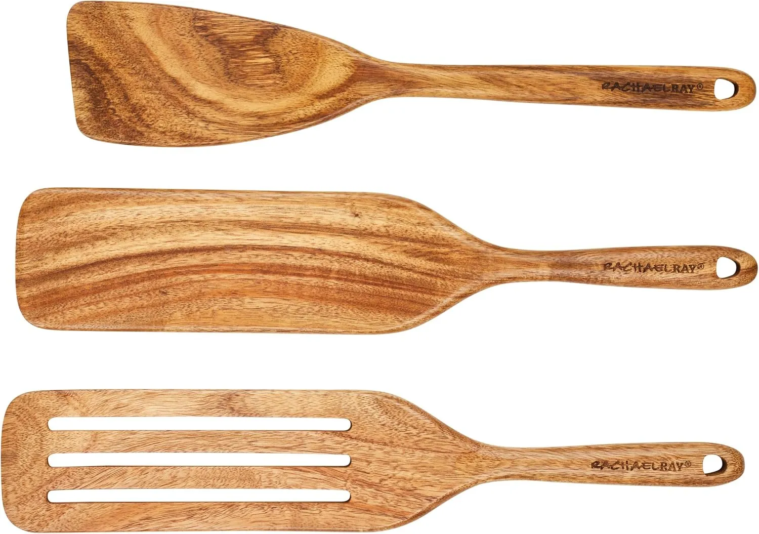 Rachael Ray Tools & Gadgets Kitchen/Cooking/Utensils Set, 3 Piece, Acacia Wood