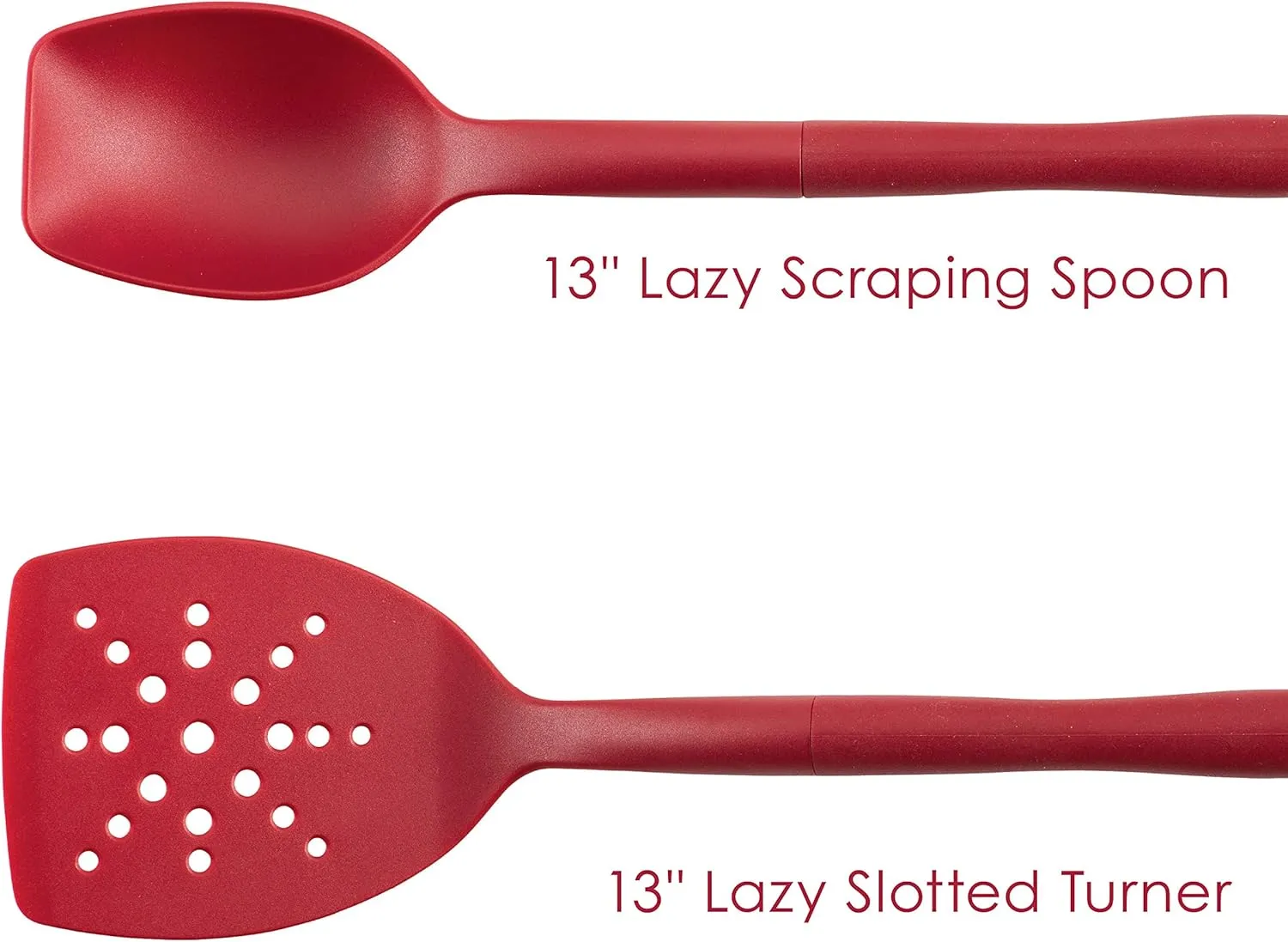 Rachael Ray Tools and Gadgets Flexi Turner and Scraping Spoon Set / Cooking Utensils - 2 Piece, Red